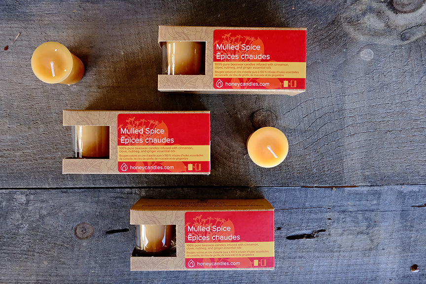 Mulled Spice Beeswax Votive Candle 3 Pack -$29.95